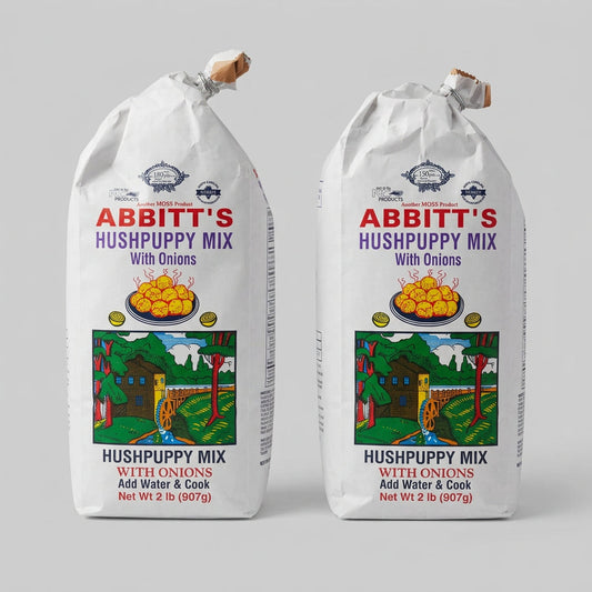 2 Bags of Abbitts Mills Hush Puppy Mix with Onions, 2 lb