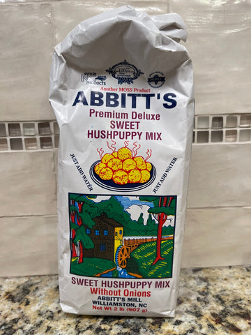 2 BAGS Abbitts Mills Premium Deluxe Sweet Hush Puppy Mix 2 Lb Bag fritter