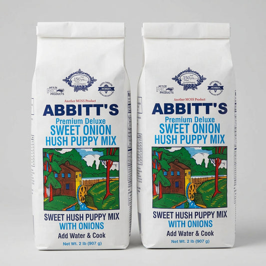 2 Bags of Abbitts Mills Premium Deluxe Sweet Onion Hush Puppy Mix, 2 lb