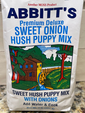 2 BAGS Abbitts Mills Premium Deluxe Sweet Onion Hush Puppy Mix 2 Lb Bag