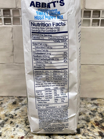 2 Bags of Abbitts Mills Premium Deluxe Sweet Onion Hush Puppy Mix, 2 lb