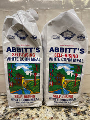 2 BAGS Abbitts Mills Self Rising White Corn Meal 2 Lb Bag flour Sifted