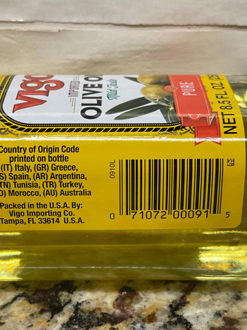 Four Bottles Vigo 100% Pure Olive Oil 8.5 oz Bottle