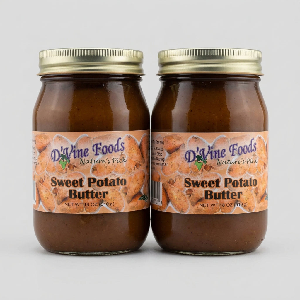 2 Jars of D'vine Foods Nature's Pick Sweet Potato Butter, 18 oz