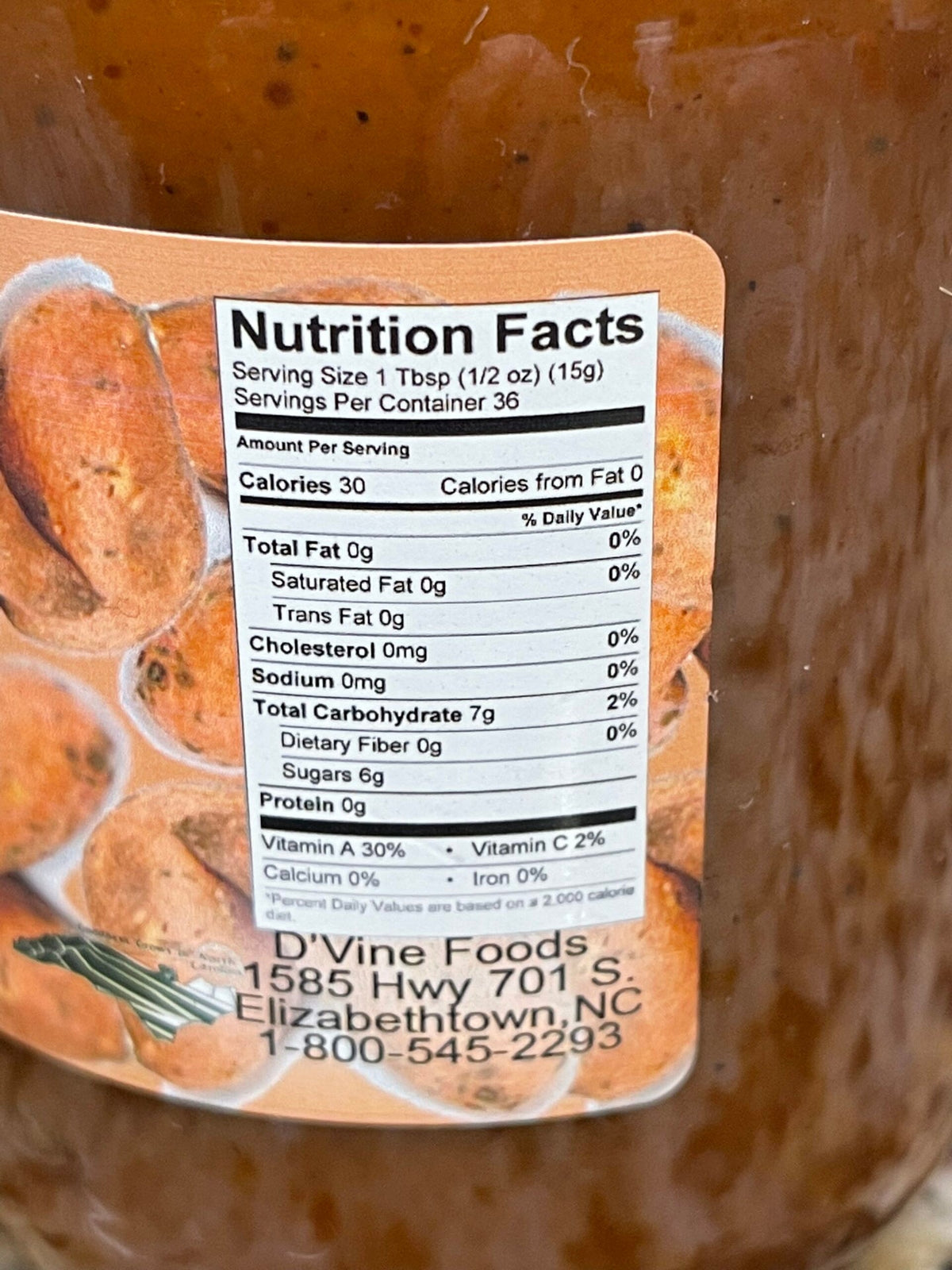 2 Jars of D'vine Foods Nature's Pick Sweet Potato Butter, 18 oz