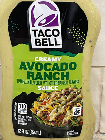 4 BOTTLES Taco Bell Creamy Avocado Ranch Sauce 12 oz guacamole dip chips