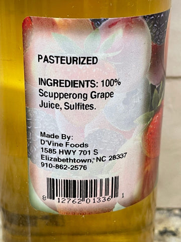 3 Bottles D'vine Foods Nature's Pick 100% Pure Scuppernong Grape Juice 12 oz