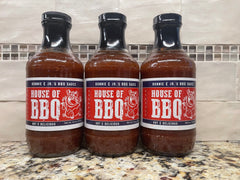 3 Bottles Bonnie & Jr.'s House of BBQ Sauce Hot & Delicious Barbecue TN