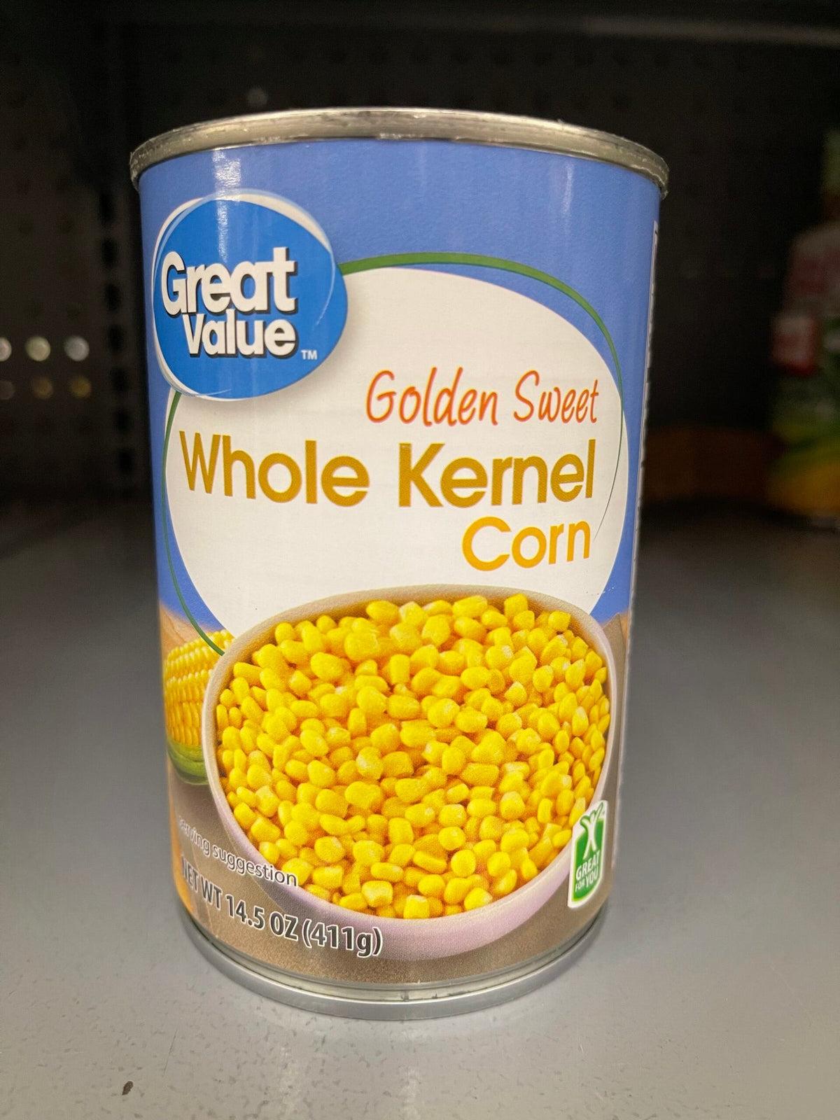12 Cans of Great Value Golden Sweet Whole Kernel Corn, 15 oz