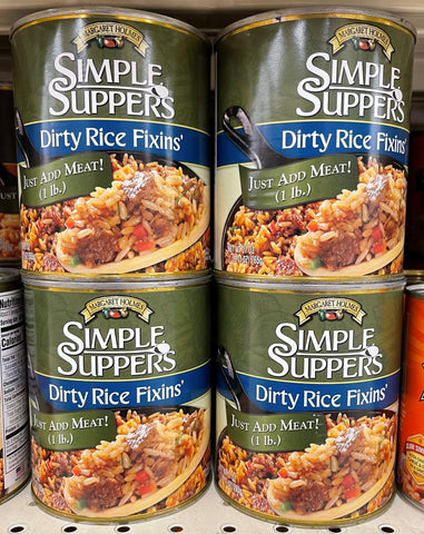 4 CANS Margaret Holmes Simple Suppers Dirty Rice Fixins Dinner 27 oz