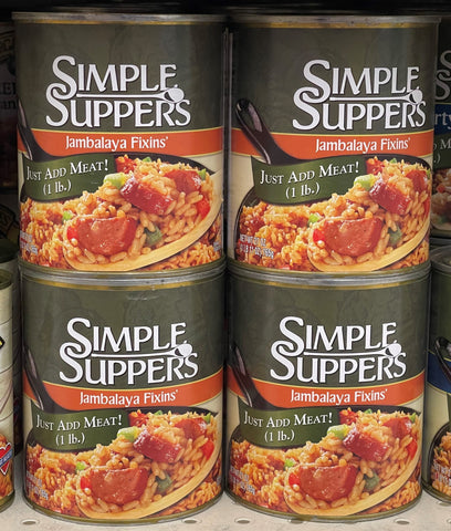 4 CANS Margaret Holmes Simple Suppers Jambalaya Fixins Dinner 27 oz