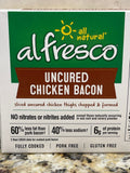 3 PACKS Al Fresco Original Uncured Chicken Bacon 3 Oz Fully Cooked