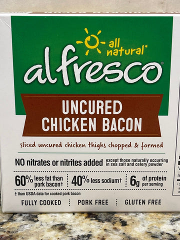 2 PACKS Al Fresco Original Uncured Chicken Bacon 3 Oz Fully Cooked