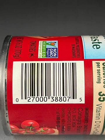 8 Cans of Hunts Tomato Paste 100% Natural No Salt Added Tomatoes, 6 oz