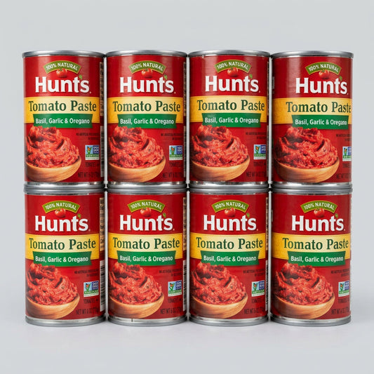 8 Cans of Hunts Tomato Paste Basil Garlic Oregano 100% Natural, 6 oz