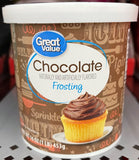 4 Jars Great Value Chocolate Frosting 16 oz
