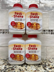 4 Bottles Fast Shake Buttermilk Pancake Mix 10.5 oz. Jug Waffle Syrup