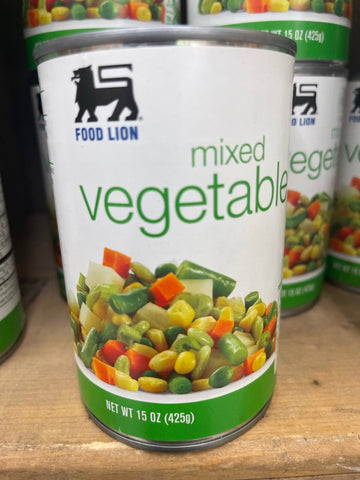 12 Cans of Food Lion Mixed Vegetables, 15 oz