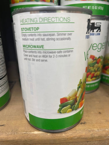 12 Cans of Food Lion Mixed Vegetables, 15 oz