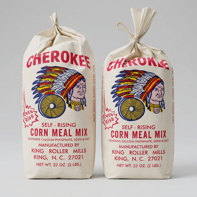 2 Bags of King Roller Mills Cherokee Self Rising White Corn Meal, 2 lb