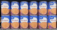 12 CANS Great Value Navy Beans 15.5 oz Can large white beans