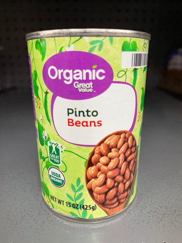 6 Cans Great Value Organic Pinto Beans 15 oz Can