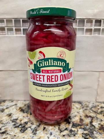 Giuliano Sweet Red Onion Strips 16 oz sweet tangy pickle sandwich