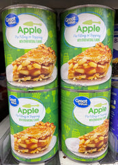 4 CANS Great Value Apple Pie Filling & Topping 20 oz dessert cobbler