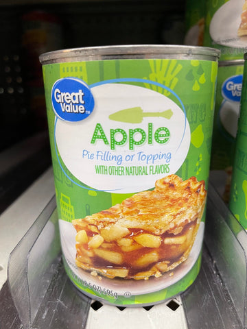 4 CANS Great Value Apple Pie Filling & Topping 20 oz dessert cobbler