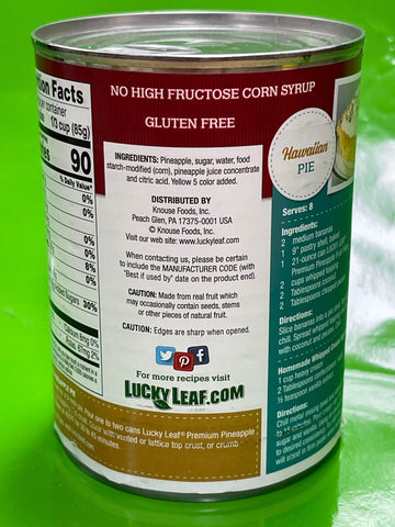 4 CANS Lucky Leaf Pineapple Fruit Filling & Topping 21 oz Can Pie Cake Ice Cream