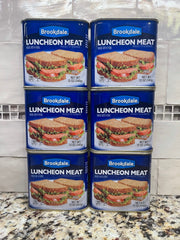 6 CANS Brookdale Luncheon Loaf Canned Meat 12 oz. like Spam Treet