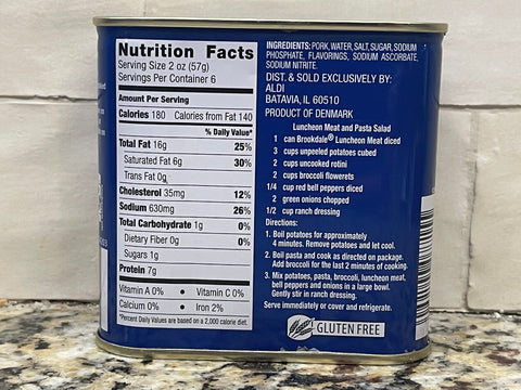 6 Cans of Brookdale Luncheon Loaf Canned Meat, 12 oz