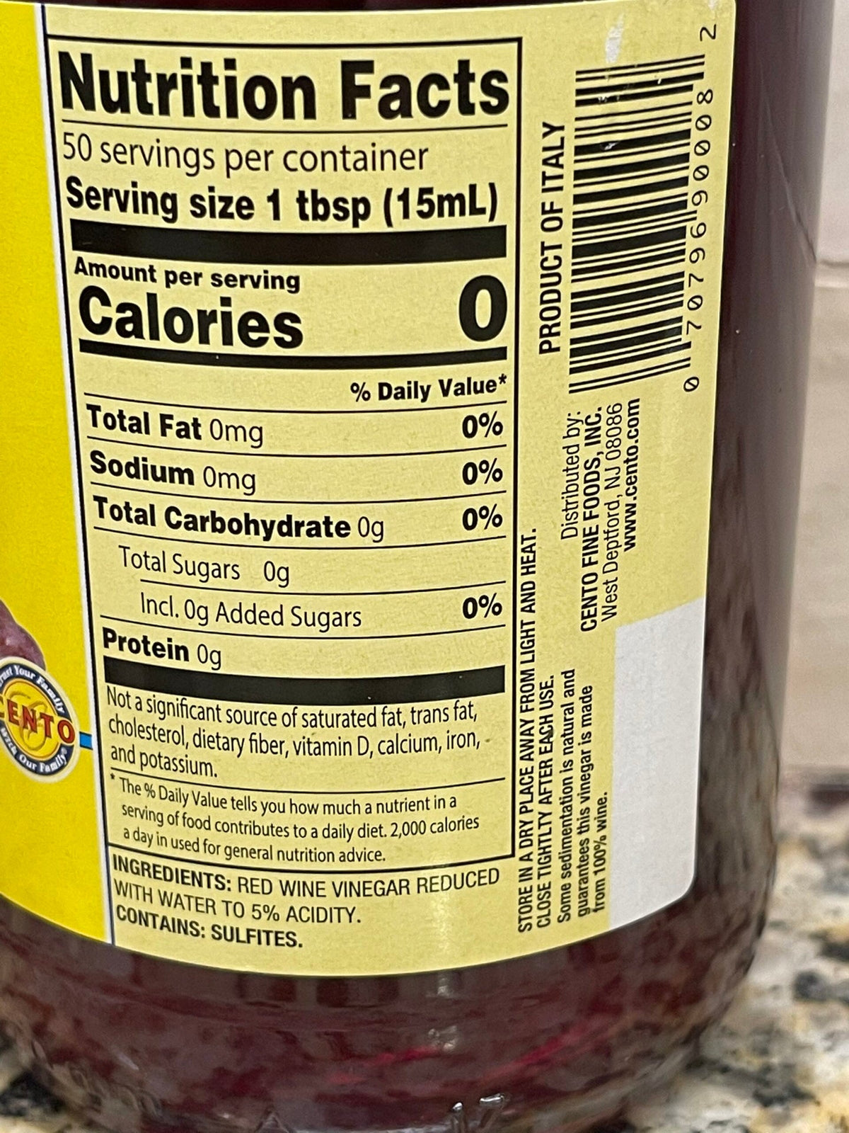 Cento Red Wine Vinegar, 25.4 oz