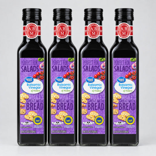 4 Bottles of Great Value Balsamic Vinegar of Modena, 8.45 oz