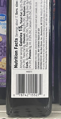 4 Bottles of Great Value Balsamic Vinegar of Modena, 8.45 oz