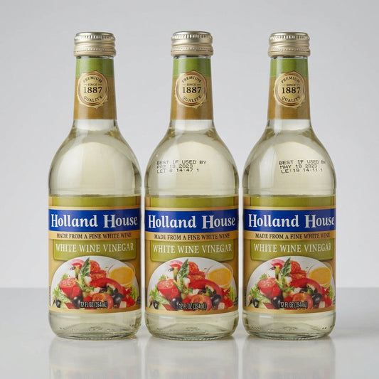 3 Bottles of Holland House White Wine Vinegar, 12 oz