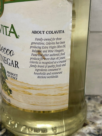 2 Bottles Colavita Champagne White Wine Vinegar 17 oz Italy Sweet