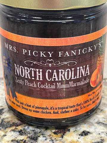 Mrs. Picky Fanicky's NC Zesty Peach Cocktail Mmm Marmalade 10 oz Jar