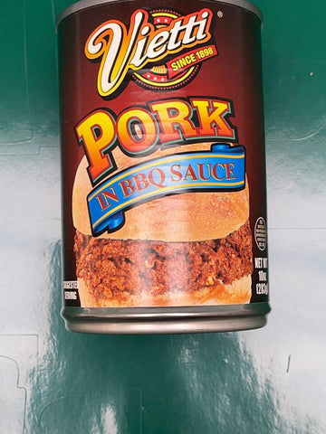 2 CANS Vietti Pork in BBQ Sauce 10 oz Can Sandwich Tray barbeque