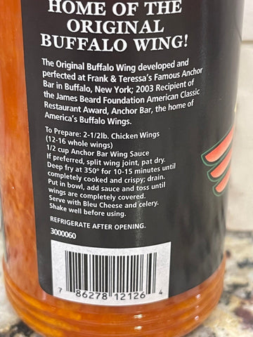 3 Bottles of Anchor Bar Medium Wing Sauce, 16 oz