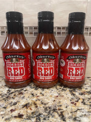 3 BOTTLES Maurice's Gourmet Blend Hickory Red BBQ Sauce 16 oz Ribs Pork