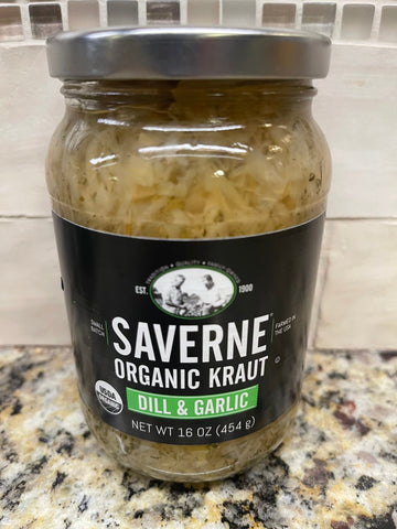 3 JARS Saverne Organic Dill & Garlic Kraut 16 oz Sauerkraut Pickled Cabbage