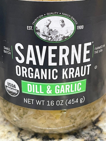 3 JARS Saverne Organic Dill & Garlic Kraut 16 oz Sauerkraut Pickled Cabbage