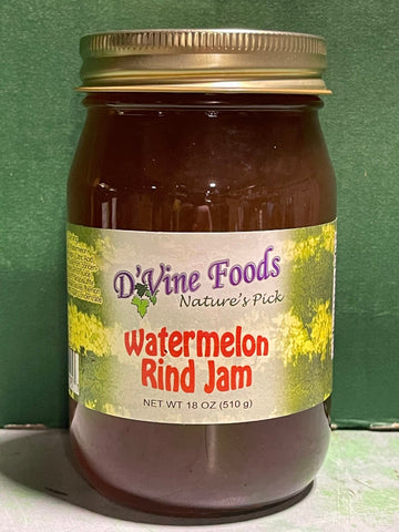 D'vine Foods Watermelon Rind Jam 18 oz Jar Jelly Juice