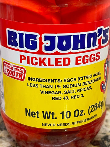 2 JARS Big John's Pickled Eggs 10 oz Jar Snack Bar Food