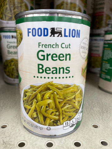 6 CANS Food Lion French Cut Green Beans 14.5 oz Can String