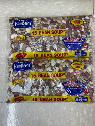 2 BAGS Hurst HamBeens Dried 15 Bean Soup 20 oz Bag w/ham seasoning