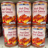 6 CANS Food Lion Hot Dog Chili Sauce 10.5 oz Can Dip No Beans