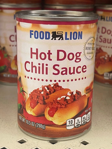 6 Cans of Food Lion Hot Dog Chili Sauce, 10.5 oz