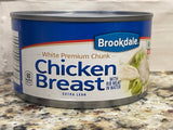 6 Cans of Brookdale White Chunk Chicken Breast Meat, 12.5 oz